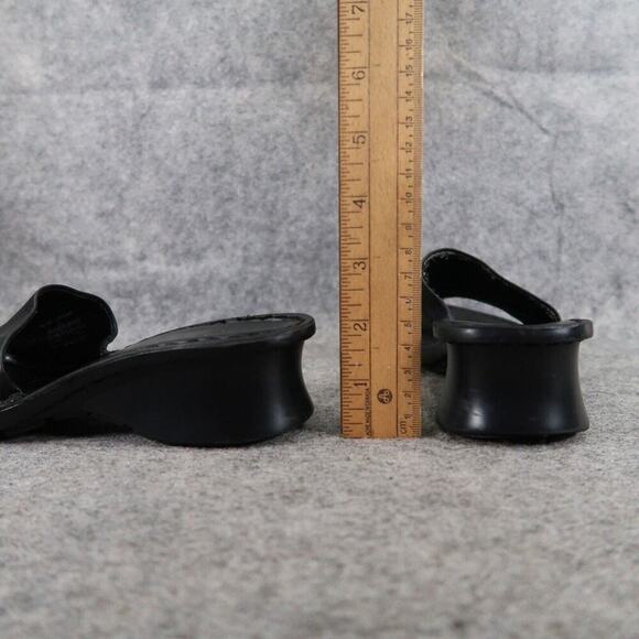 Reaction Shoes Womens 7 Sandals Kenneth Cole Slide Wedge Leather Black Classic - Picture 6 of 14